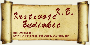 Krstivoje Budimkić vizit kartica